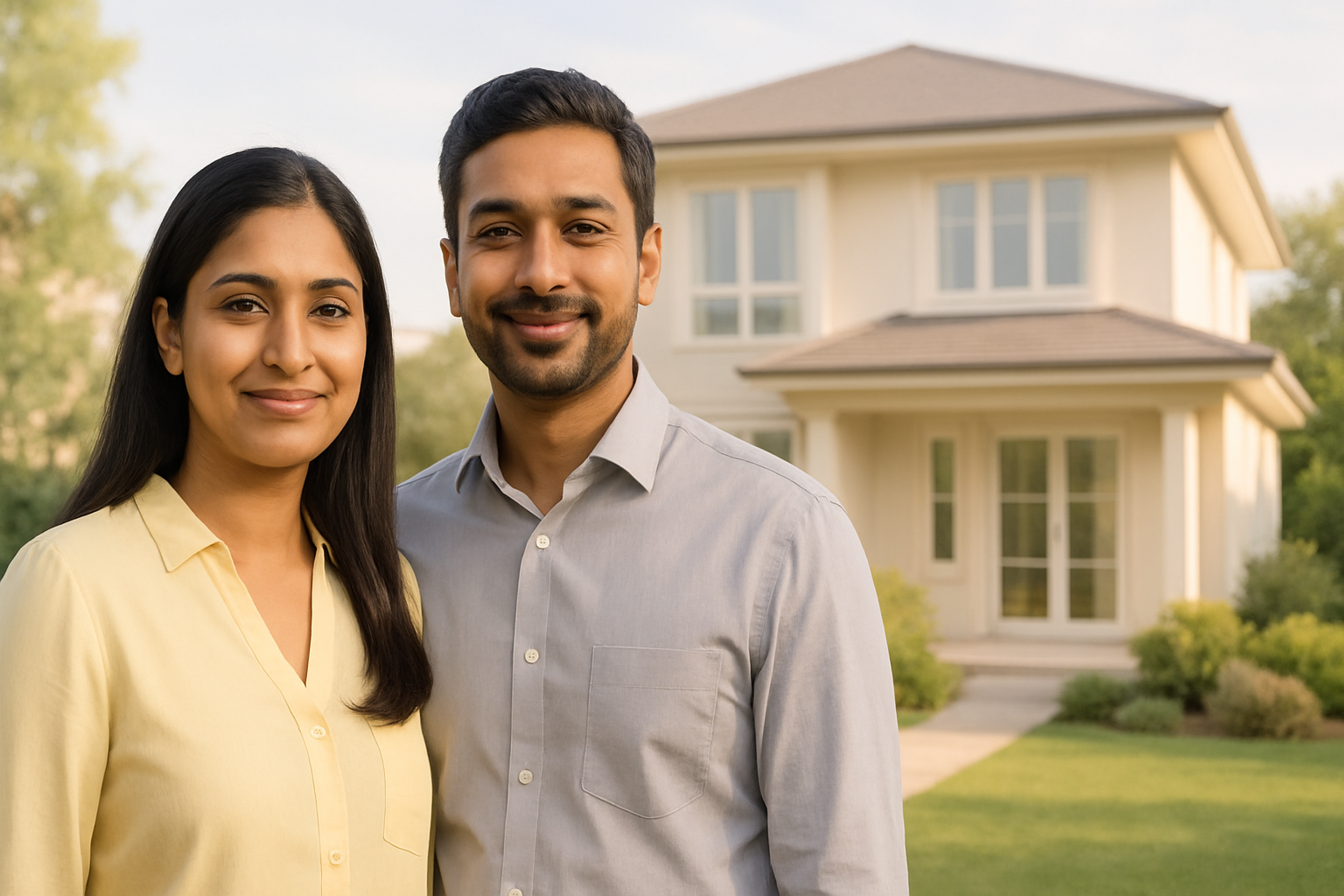 Happy family with home loan advisor